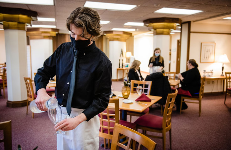 Tristen Ring, a junior, worked in the dining room during lunch at the Allenwood in March. Tristen Ring, a junior, worked in the dining room during lunch at the Allenwood in March.