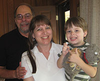 Patrick Bizzaro with wife Resa Crane Bizzaro and son Antonio
