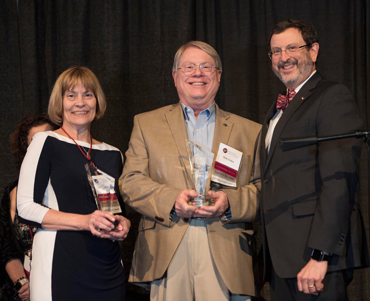 Deb and Tim Cejka with President Driscoll