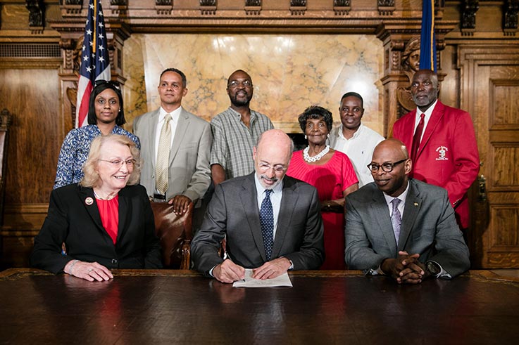 Pennsylvania Governor Tom Wolf signed legislation June 19, 2019, declaring Juneteenth National Freedom Day. (CC BY 2.0) Pennsylvania Governor Tom Wolf signed legislation June 19, 2019, declaring Juneteenth National Freedom Day. (CC BY 2.0)