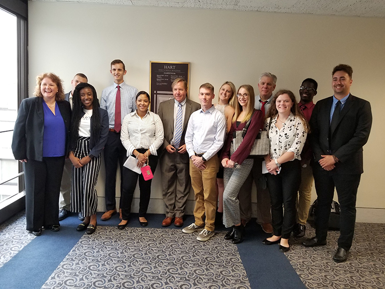 Political Science students meet with IUP Trustee Mark Holman