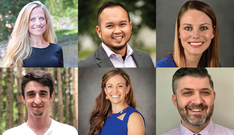 Collage of the six recipients of the IUP Young Alumni Achievement Awards 