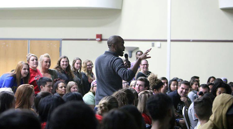 Justin Brown during a diversity, equity, and inclusion training at California University of Pennsylvania