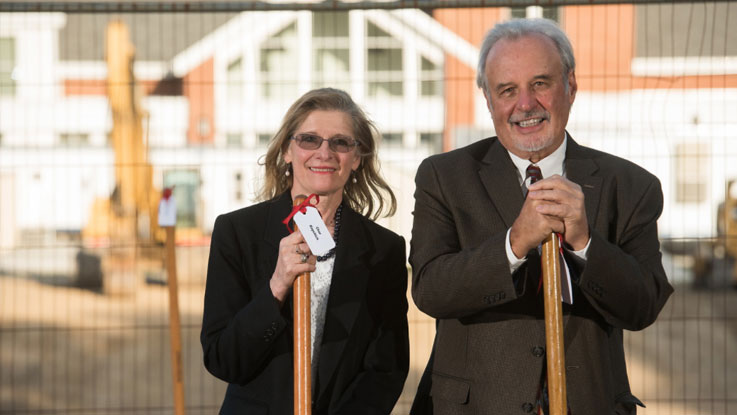 Char and John Kopchick during the September 2020 groundbreaking for the building named in their honor Char and John Kopchick during the September 2020 groundbreaking for the building named in their honor