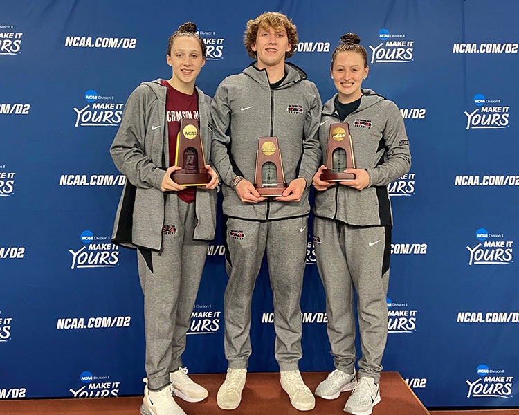 All-America siblings, from left, Paige, Luke, and Claire Mikesell, at nationals in Birmingham, Alabama (Courtesy of Claire Mikesell)