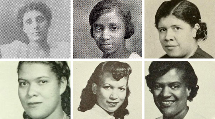 collage of portraits of some of IUP's first black students