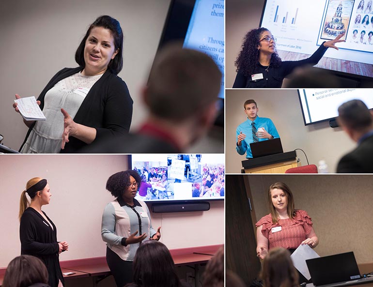 Undergraduate and Graduate students give presentations at scholars forums