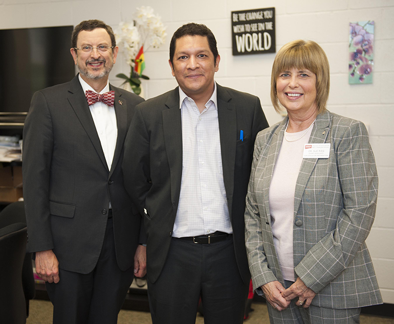 President Driscoll, PDE Deputy Secretary Noe Ortega, and faculty member Sue Rieg