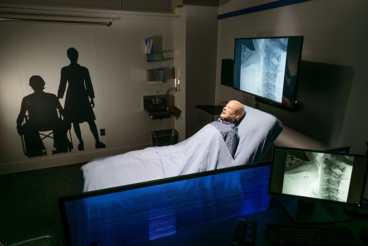 The IUP speech-language pathology simulation laboratory in Davis Hall.  