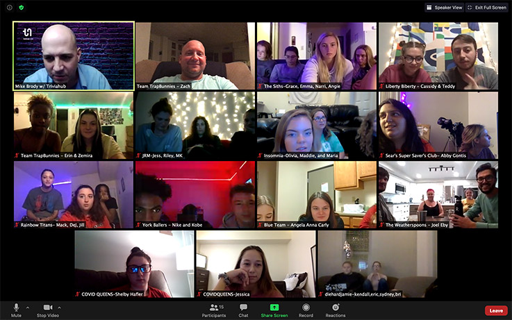 Zoom collage of Trivia Night put on by STATIC. Zoom collage of Trivia Night put on by STATIC.