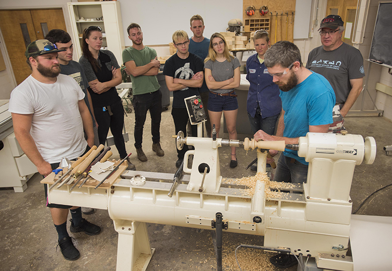 Group of IUP wood working students create Governor's Award for the Arts