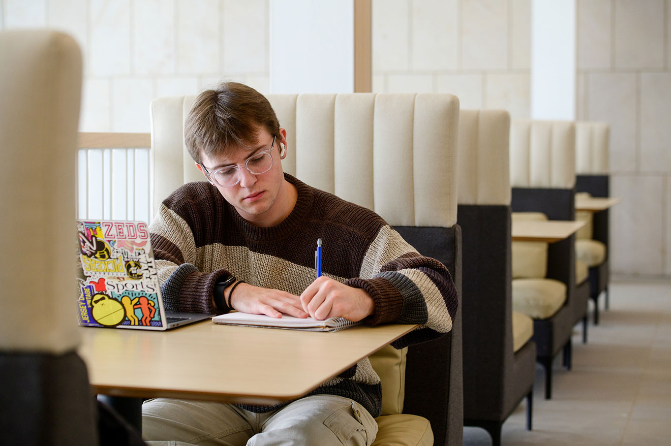 Plenty of open space is available for studying or relaxing.