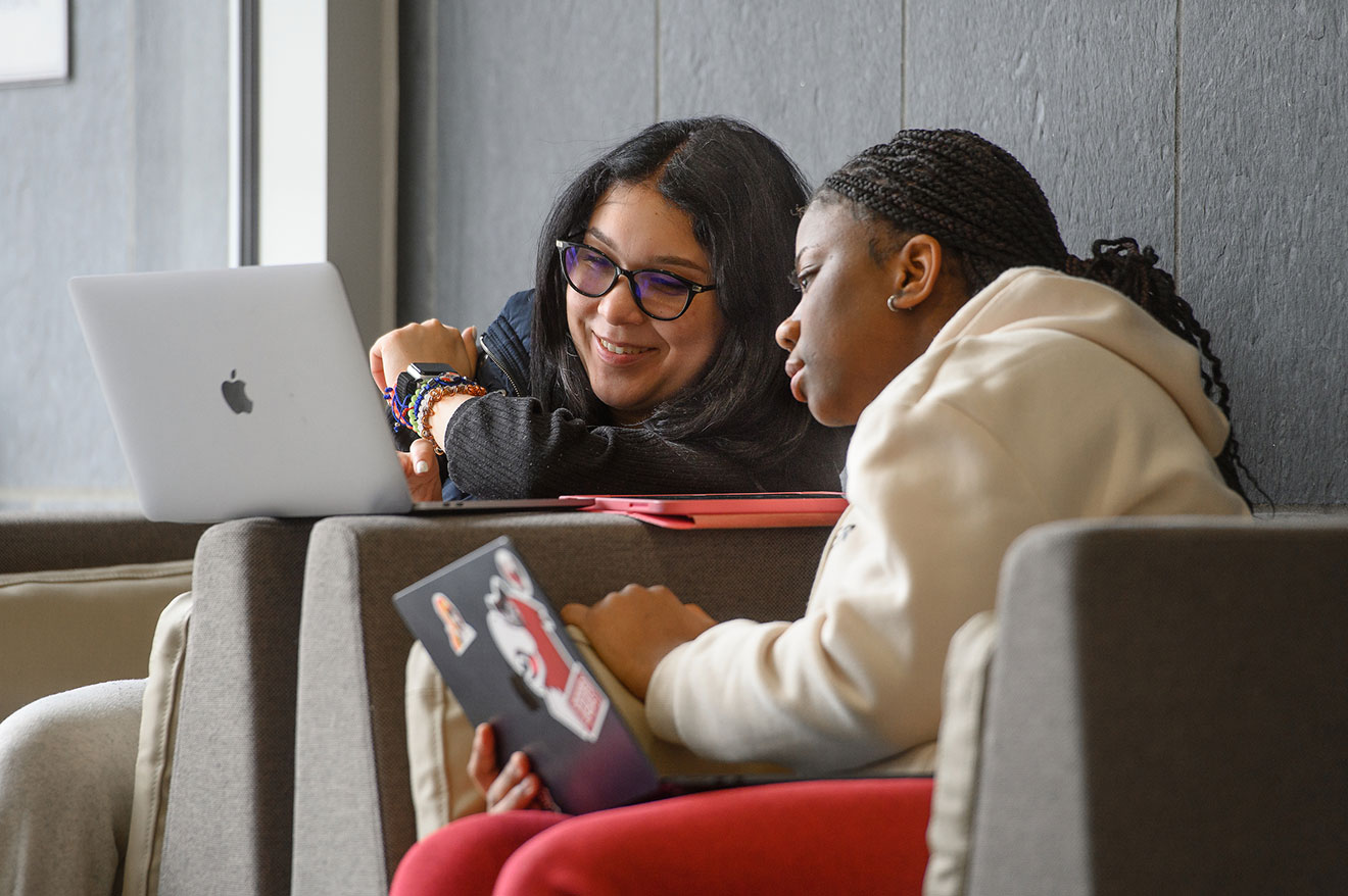 Plenty of open space is available for studying or relaxing.