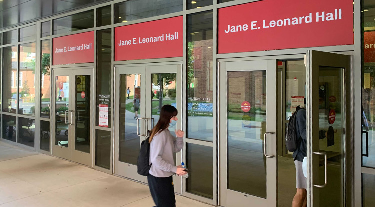 The entrance of Jane Leonard Hall