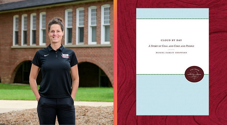 Image collage featuring headshot of Emily Briggs and a book cover.