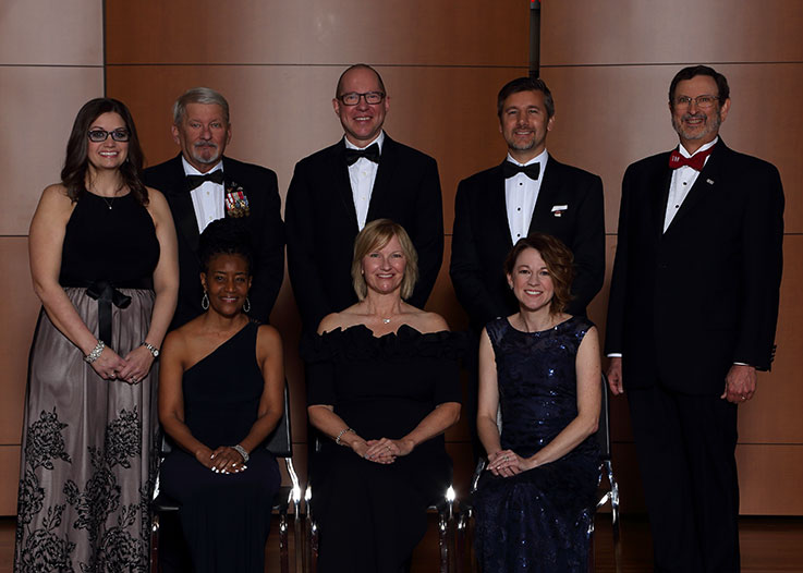 President Driscoll with the Distinguished Alumni Award recipients for 2022