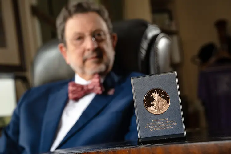 President Michael Driscoll with the Commonwealth of Pennsylvania’s 1976 bicentennial medal