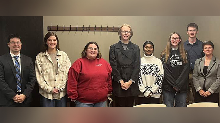 obert Orth, Jade Snedden, Emily Spezialetti, Thomas Oraskovich, Shagufta Haque, Micaela Jebitsch, Nicholas Ryan, and Department of Sociology faculty member Lindsay Vaughan