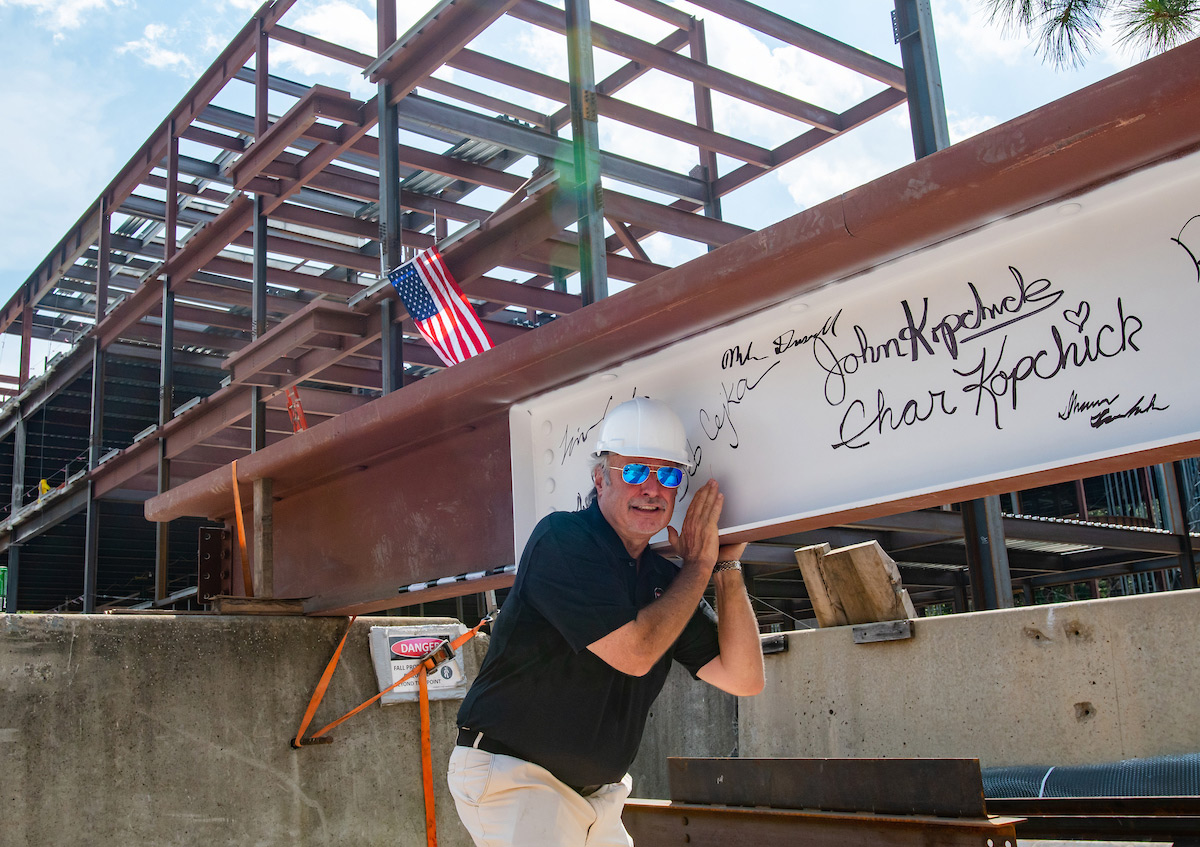 While John Kopchick may not physically be able to put the last beam in place, his support has been the cornerstone of making the new home of science at IUP a reality.