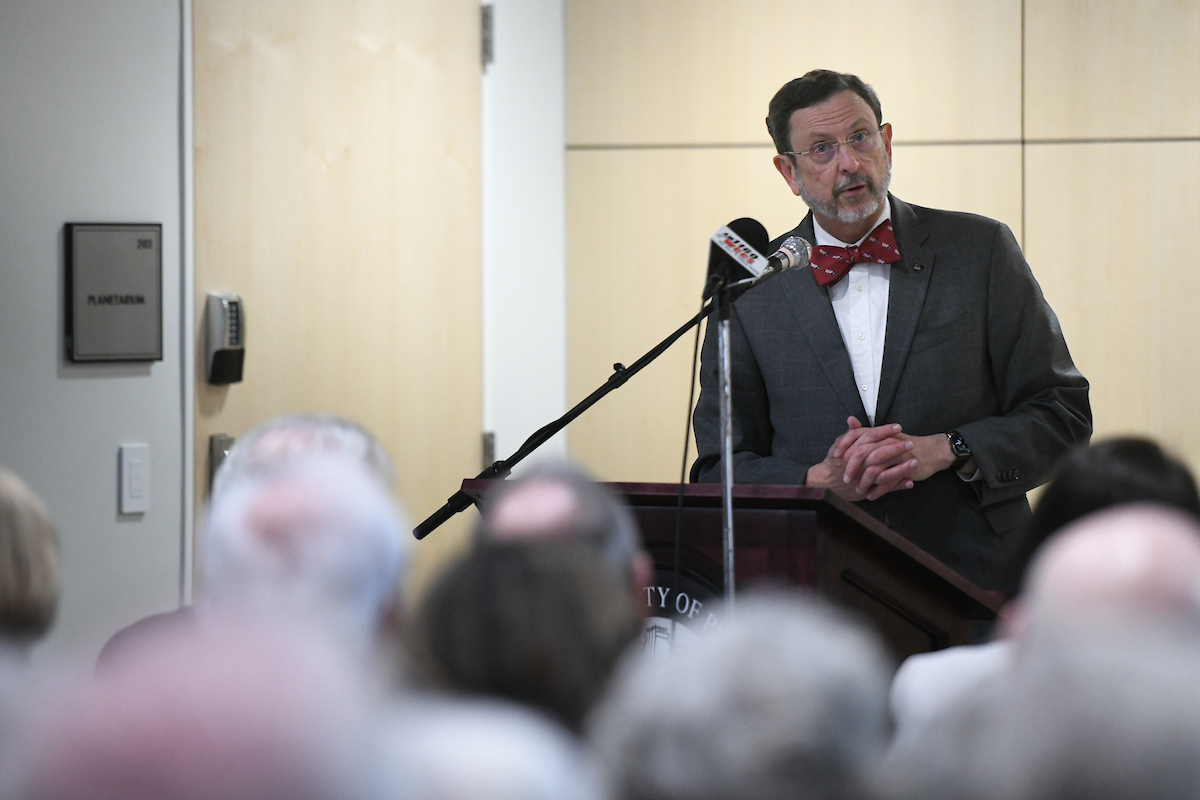 President Driscoll speaking during the ceremony