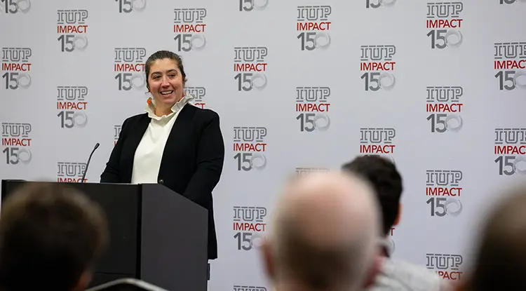 Event speaker IUP Vice Provost for Research and Innovation and Interim Dean of the College of Health Sciences and IRMC and Mountains Health Board of Directors Hilliary Creely