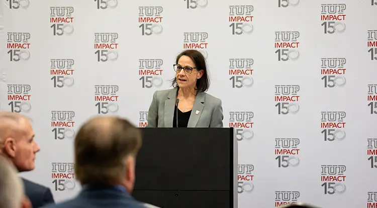 IUP Provost and Vice President for Academic Affairs Dr. Lara Luetkehans, who served as emcee for the event