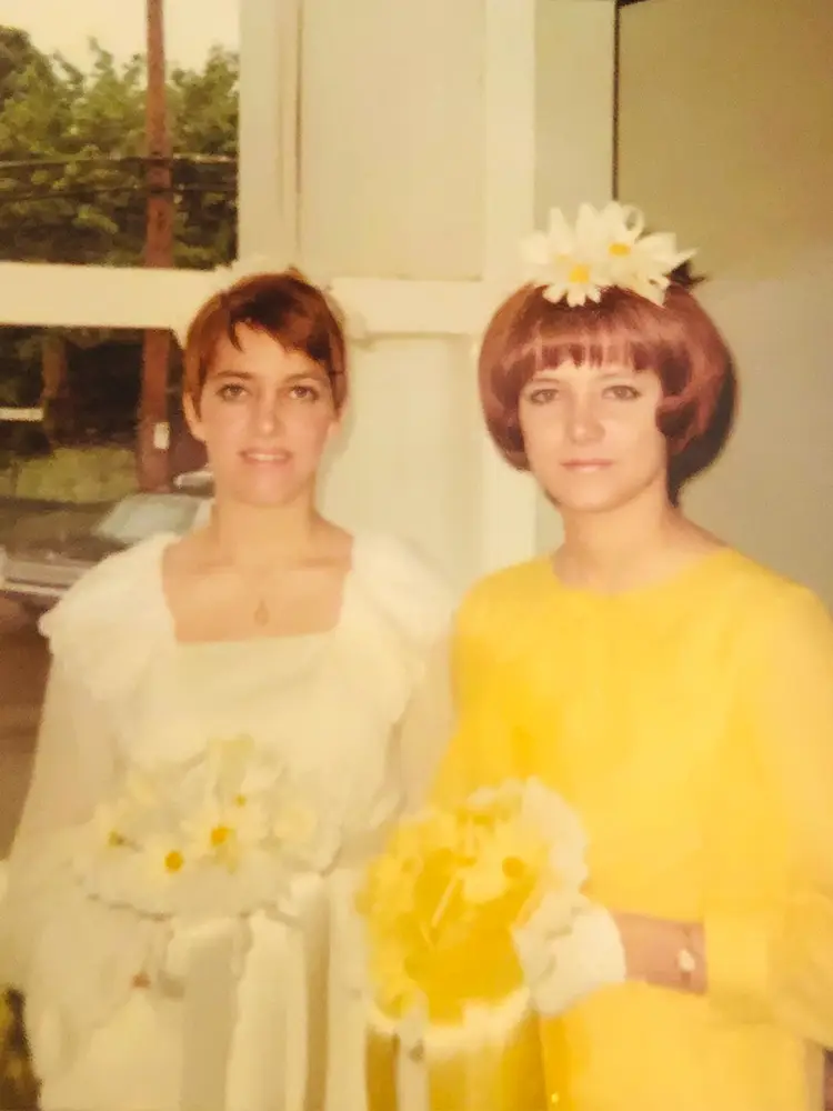 Marianne (with Jayne) on her wedding day in 1968 (Courtesy of Marianne Dougherty)