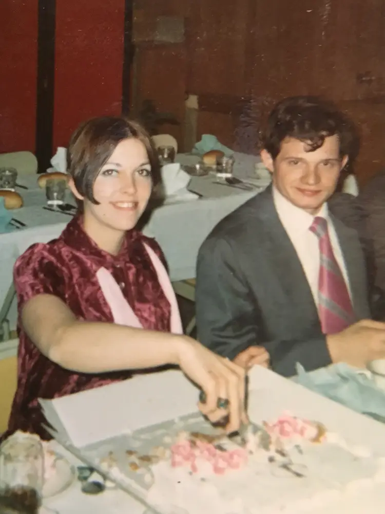 Marianne with Tom Lentz after their 1970 graduation (Courtesy of Marianne Dougherty)