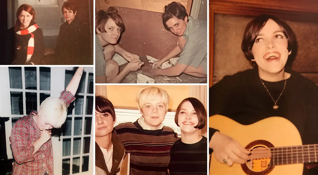 A collage of Marianne and her friends during their time at IUP.