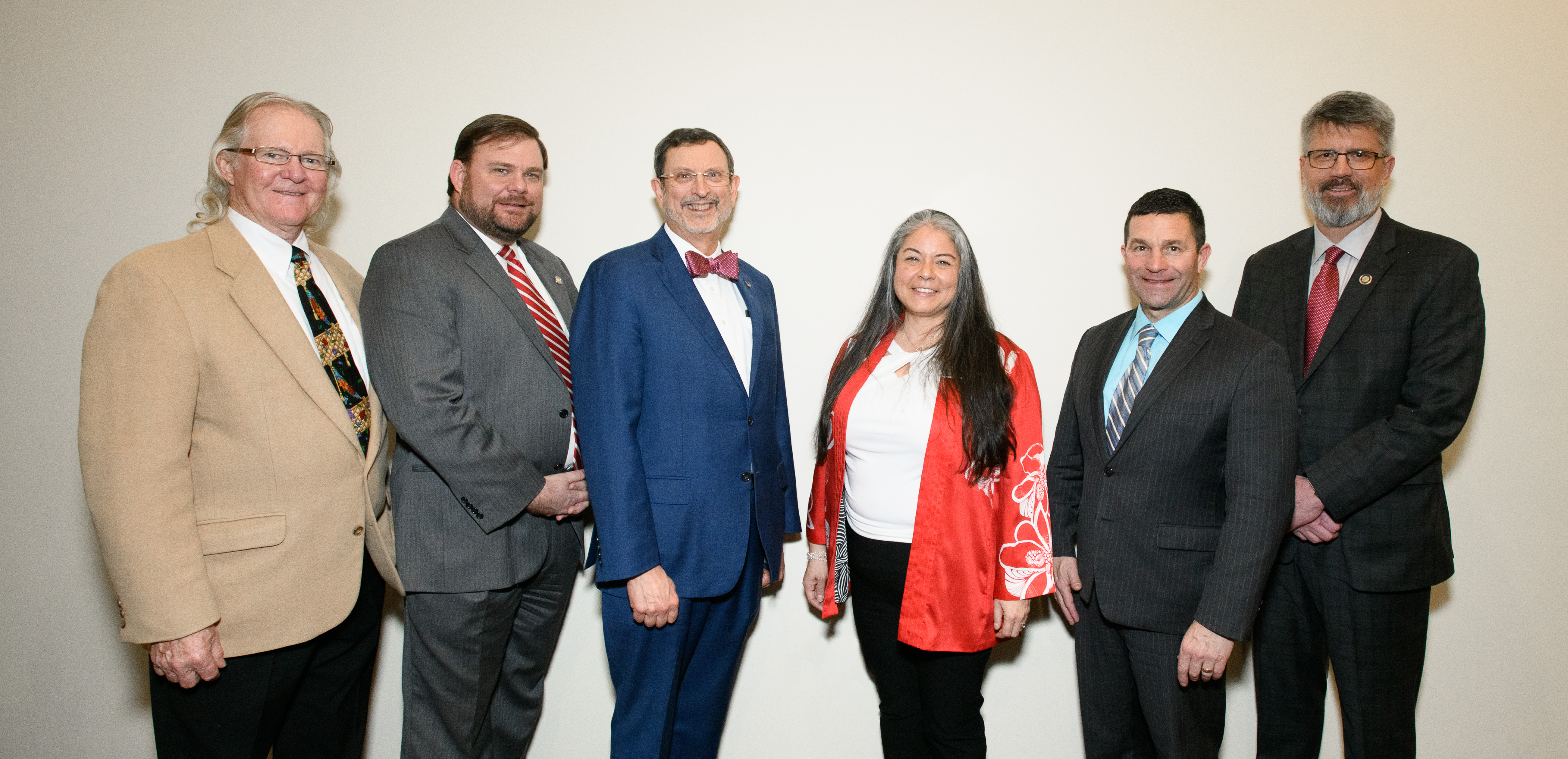 Group photo, from left: IUP Council of Trustees Chairman Sam Smith; Senator Joe Pittman, IUP President Dr. Michael Driscoll, Founding Dean, IUP proposed college of osteopathic medicine Dr. Miko Rose; Rep. Jim Struzzi; Rep. Brian Smith