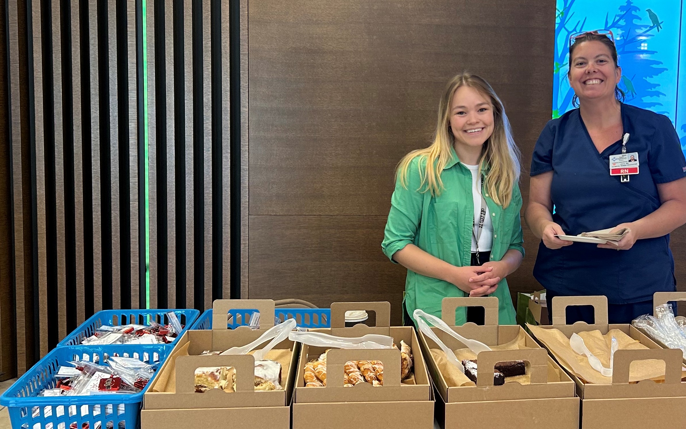 from left, Lucy Archer, assistant director, IUP Office of Graduate Admissions with Penn Highlands Healthcare DuBois Nurse Educator Liz Davis, RN, CEN.
