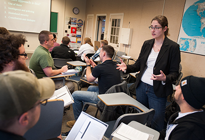 Dr. Rachel Sternfeld teaches a political science class