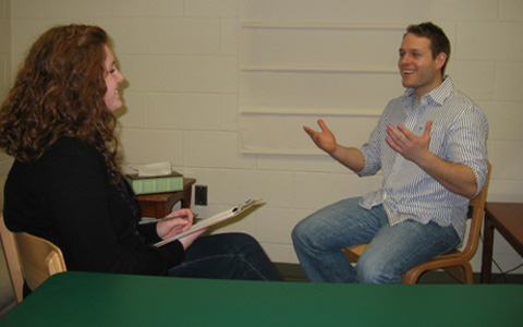 Psychology students in a classroom