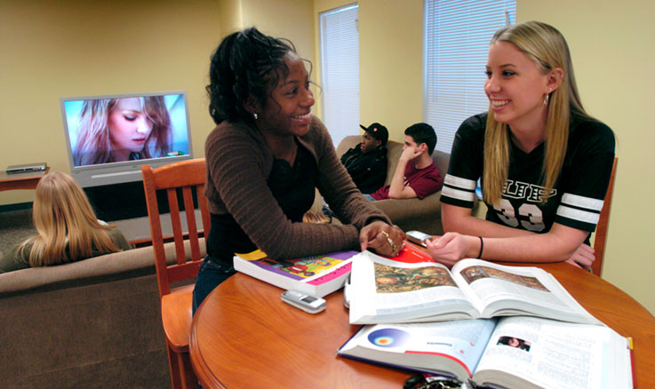 Two students Studying at Punxsutawney campus 
