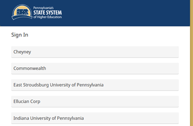 Image of IUP Login page