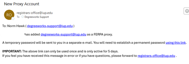 This is an screen shot of the email you will receive to create a new proxy and receive a code.