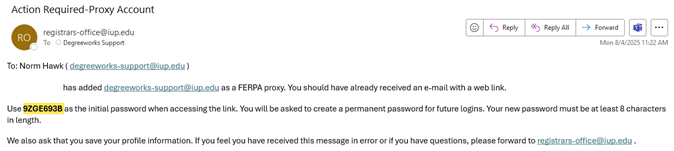 Image of Proxy update screen