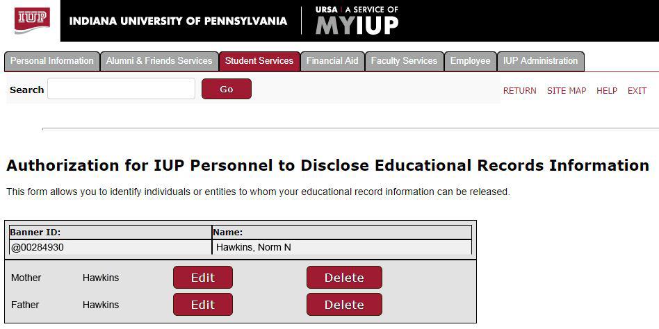 delete a student authorization