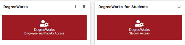 This shows the login to MyIUP and how to access the DegreeWorks card.