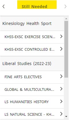 Still Needed Column in Student Educational Planner