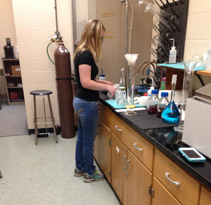 Ashlee Brady working in the lab