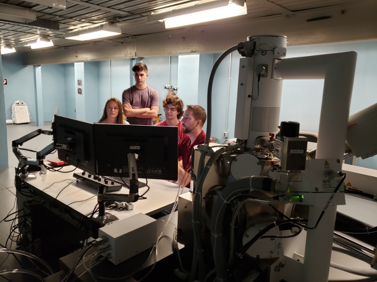 Students Working on Scanning Electron Microscope