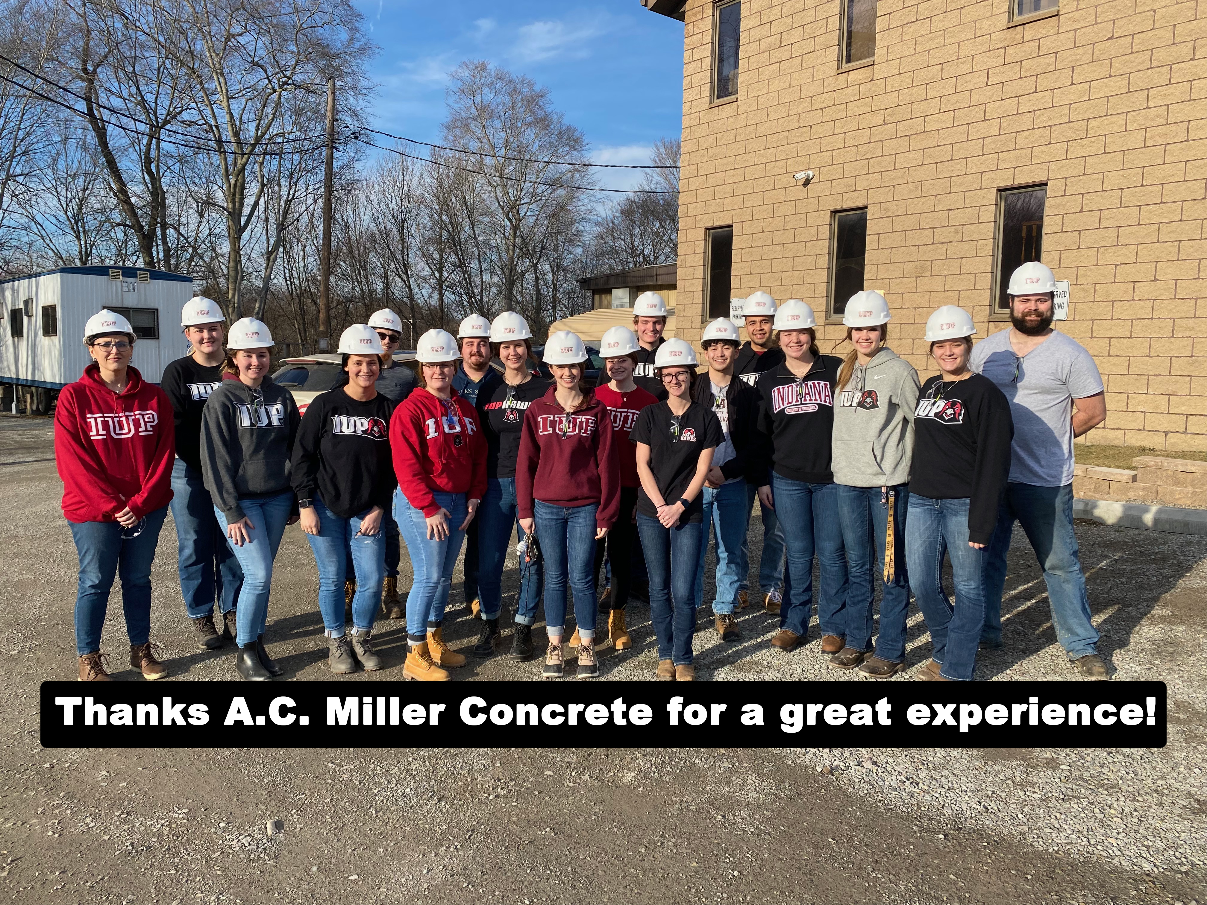 group photo with the text thanks ac miller concrete for a great experience