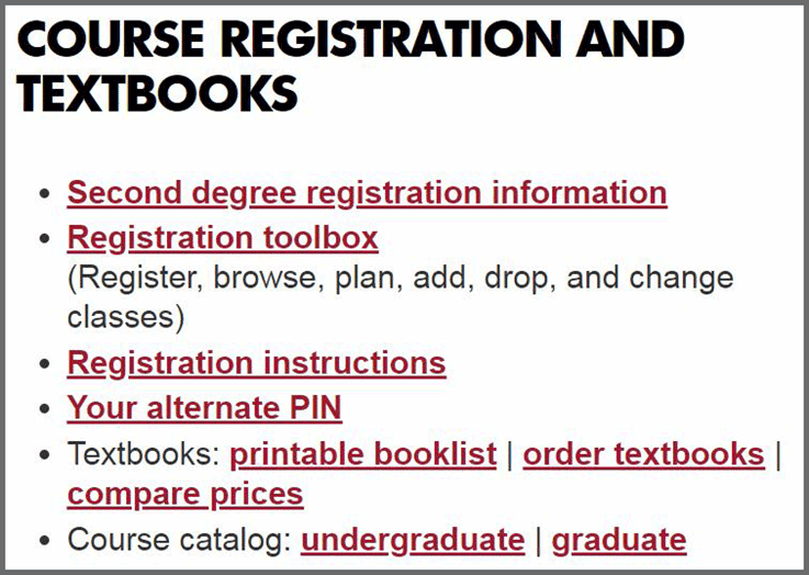 MyIUP Course Registrations and Textbooks 