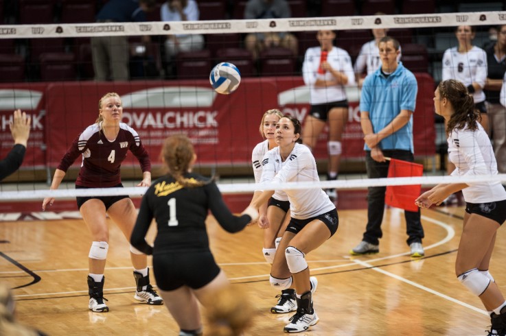 Volleyball Team During Game