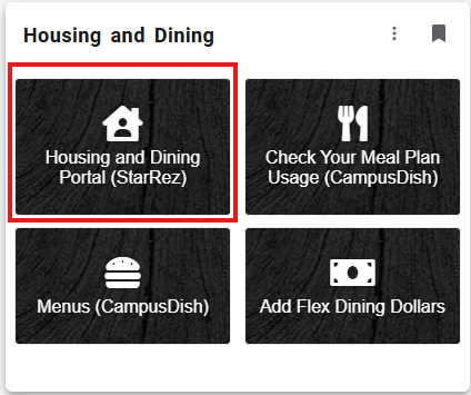 Screenshot of Housing and Dining Card in My IUP
