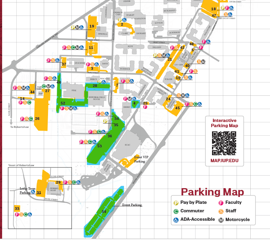 IUP Parking Map