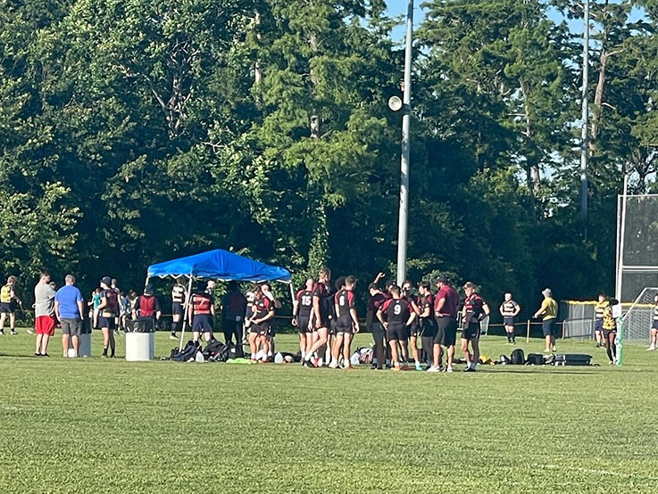 IUP Men's Rugby Team on field of play