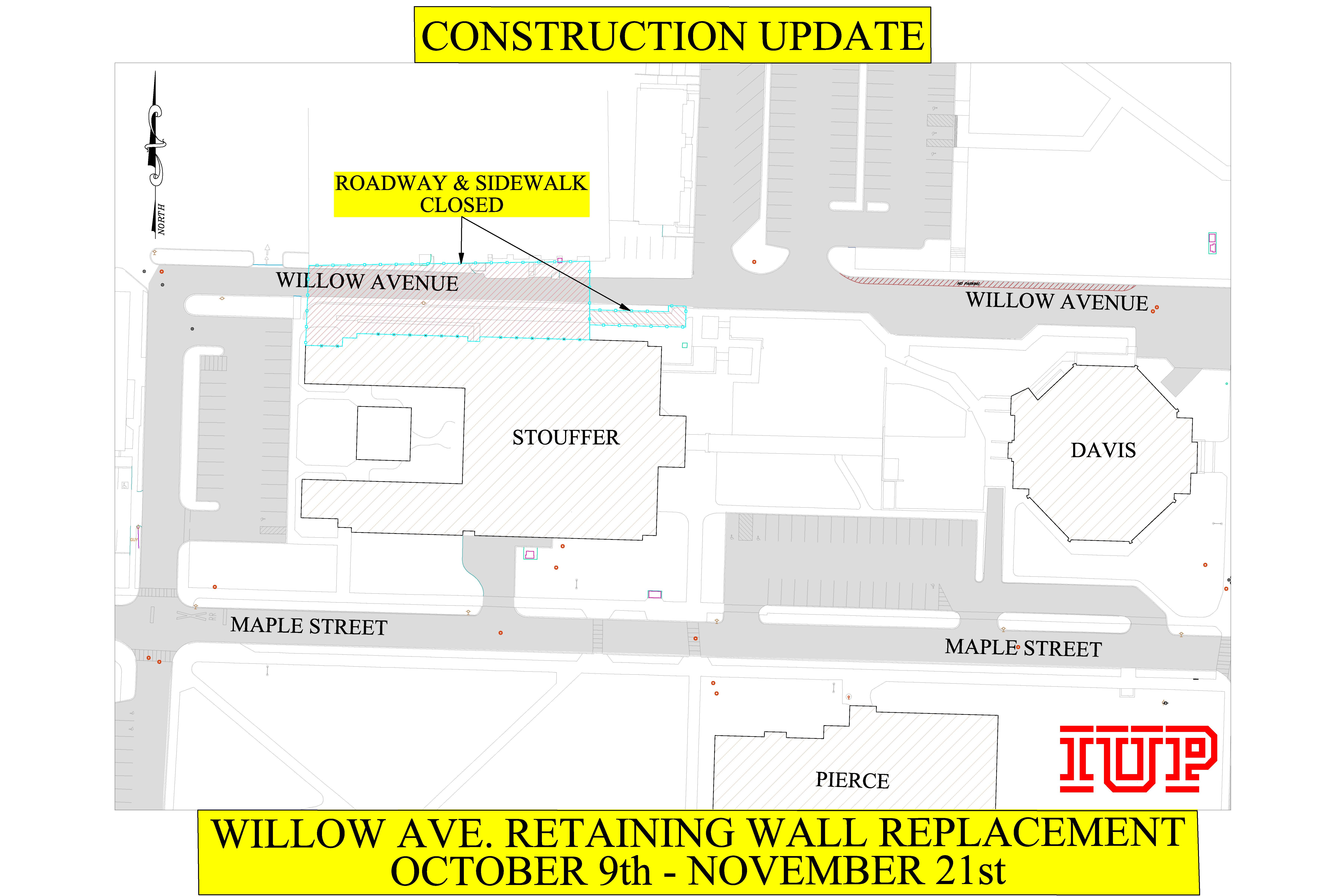 Map of Willow Avenue Closure