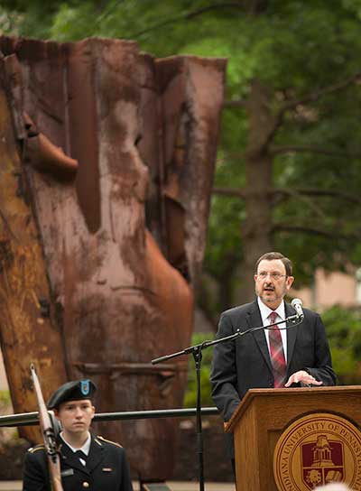 President Michael Driscoll speaks at the 2015 September 11 Remembrance